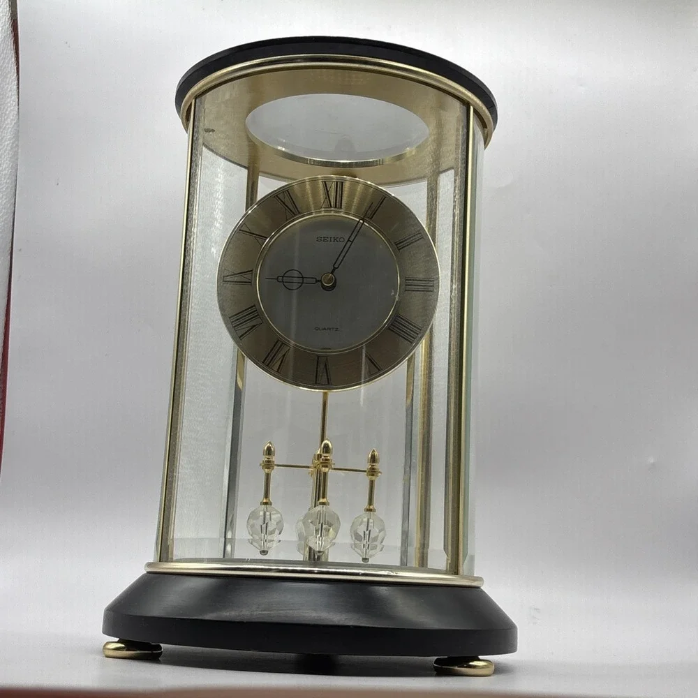 Seiko Rotating Pendulum Mantle Clock QQW114G Japan-Tested
